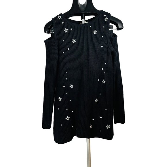 Style and Company Black Knitted Sweater with Rhinestones Size Extra Small Peak - Picture 2 of 11